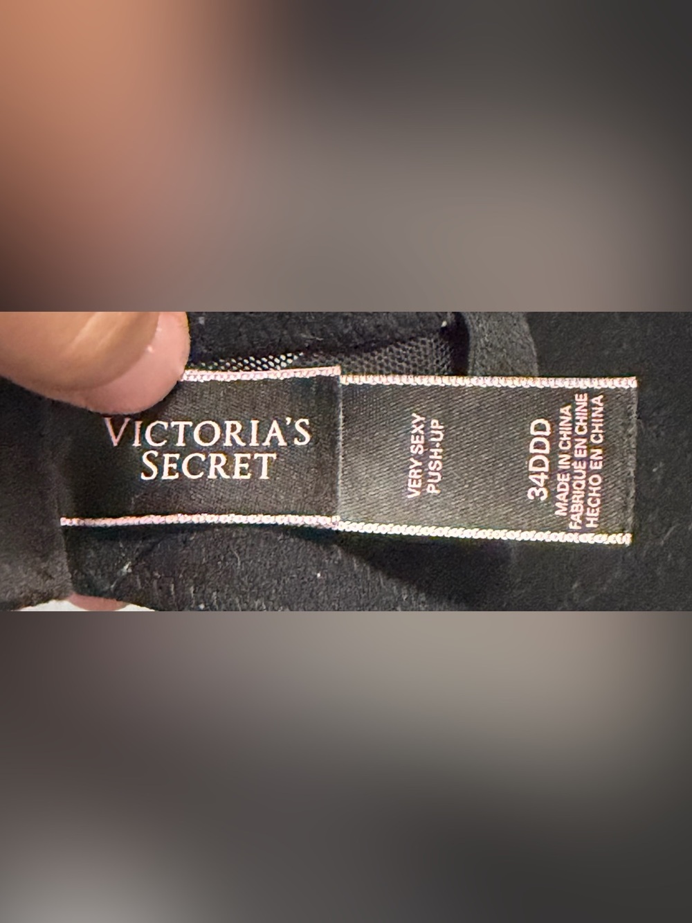 Victoria's Secret Bombshell Very Sexy Push Up Bra Navy Blue Lace & Black 34DDD - Picture 5 of 6